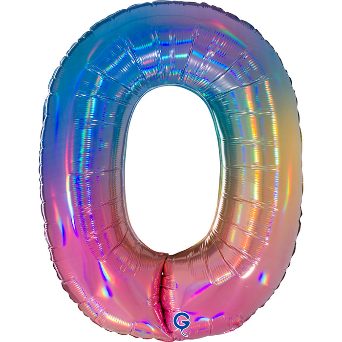 Riesenzahl Folienballon 40"/102cm | Regenbogen