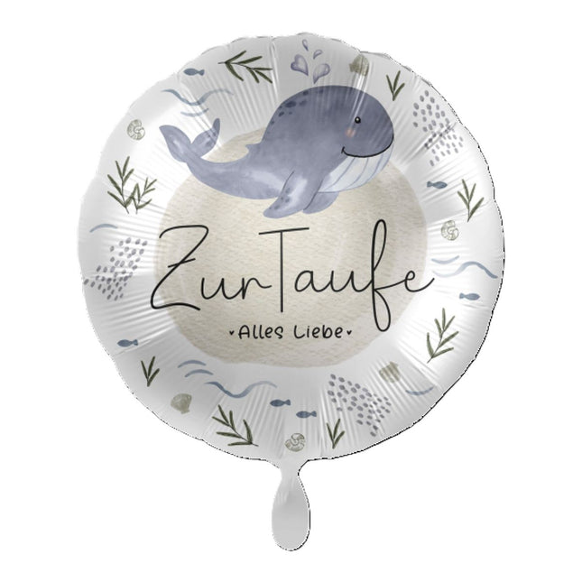 ABC18 Folienballon "Zur Taufe Alles Liebe" Rund Ø43cm