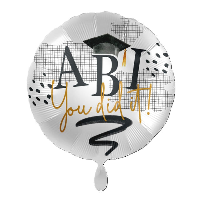 ABC18 Folienballon "ABI you did it!" Rund Ø43cm