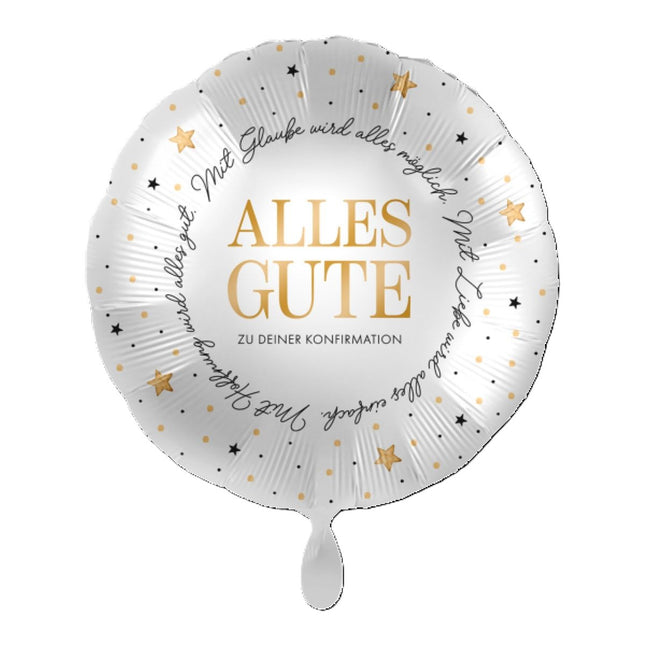 ABC18 Folienballon "Alles Gute zu deiner Konfirmation" Rund Ø43cm