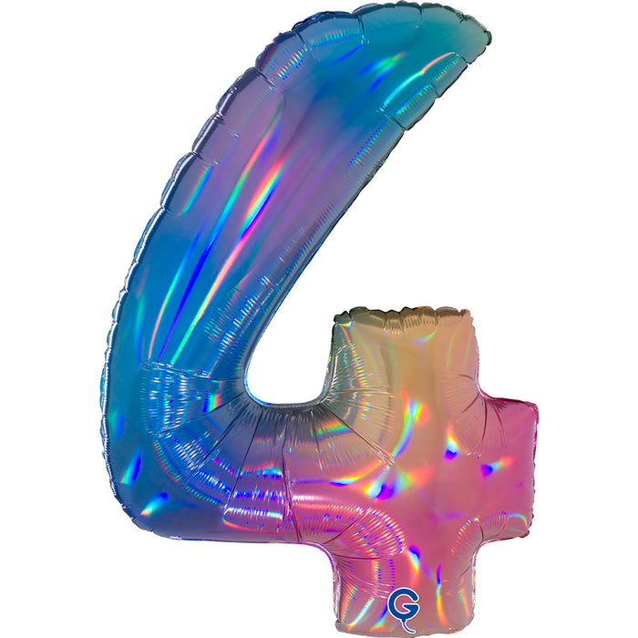 Riesenzahl Folienballon 40"/102cm | Regenbogen