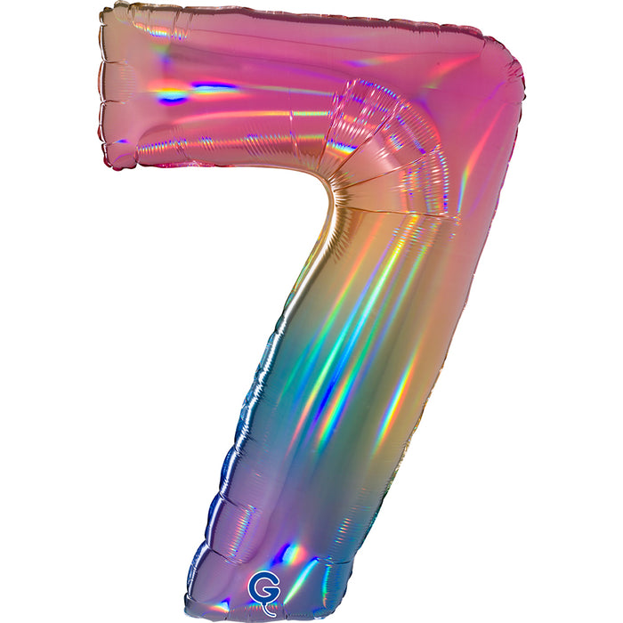 Riesenzahl Folienballon 40"/102cm | Regenbogen