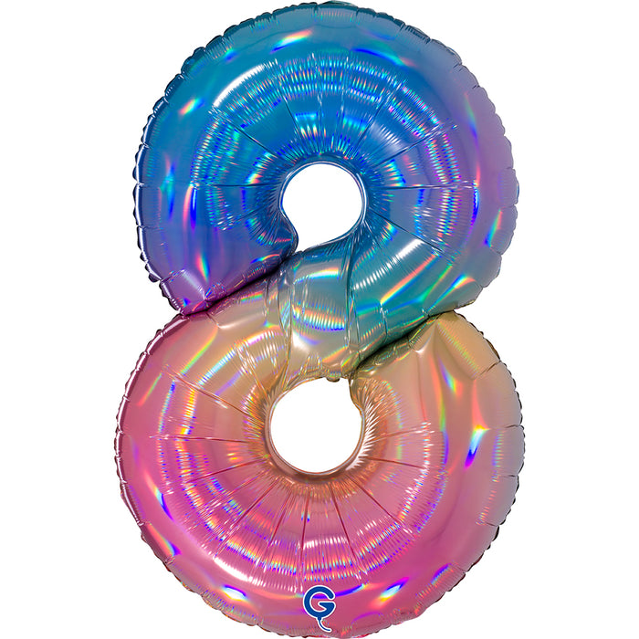 Riesenzahl Folienballon 40"/102cm | Regenbogen