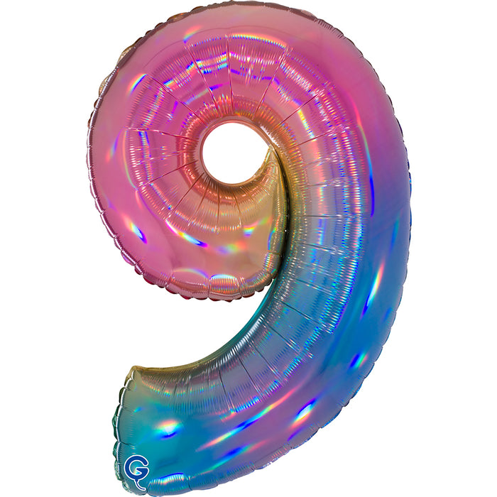 Riesenzahl Folienballon 40"/102cm | Regenbogen