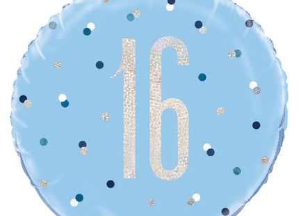 ABC18 Folienballon GLITZ Blue Ø 45cm | #16