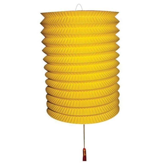 Papier Lampion mit Kerzenhalter 28 cm | Gelb