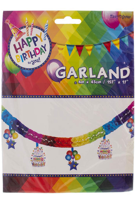 Happy Birthday Papiergirlande Regenbogen | 400x43cm