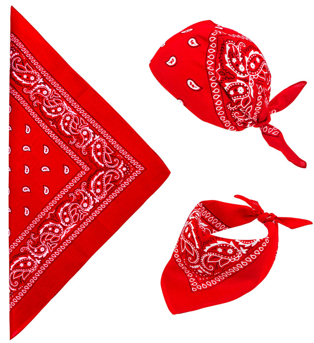 Bandana Halstuch Cowboy Kostüm - 55x55cm | Rot