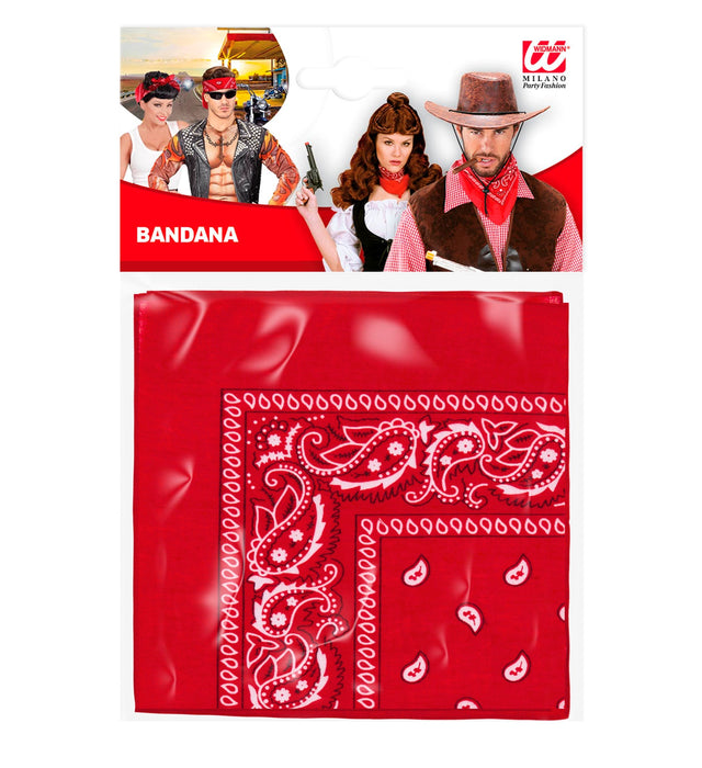 Bandana Halstuch Cowboy Kostüm - 55x55cm | Rot