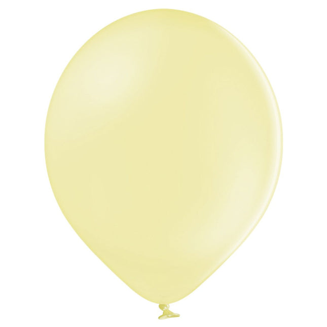 50 Luftballons Uni Pastell Ø 30/33cm | Zitronengelb