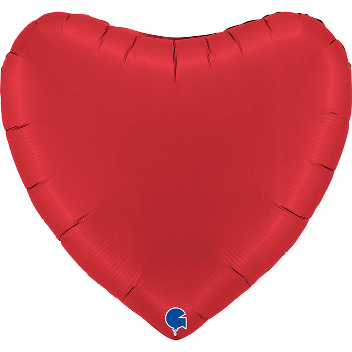 36" Folienballon Uni Herz ø 91cm | Satin Rot