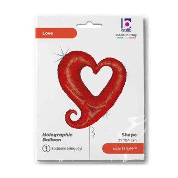 Shape Folienballon "Herz mit Loch 94 cm" Rot