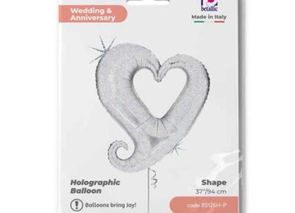 ABC Shape Herz mit Loch 94 cm | Silber