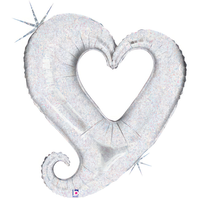 ABC Shape Herz mit Loch 94 cm | Silber