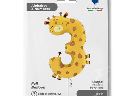 ABC Shape Puppyloons | #3 Giraffe 91 cm