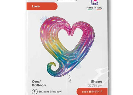 ABC Shape Herz mit Loch Opal Regenbogen | 94cm