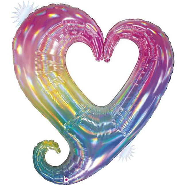 ABC Shape Herz mit Loch Opal Regenbogen | 94cm