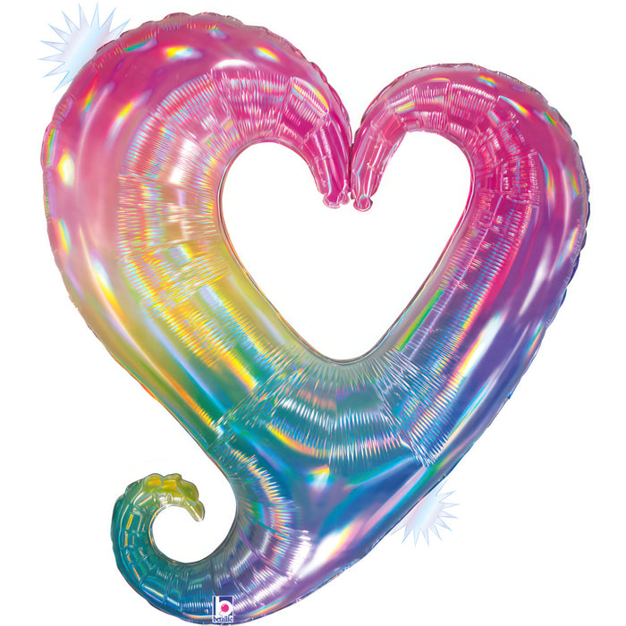 Folienballon "Chain Of Hearts Opal" 73 x 79 cm | Mehrfarbig