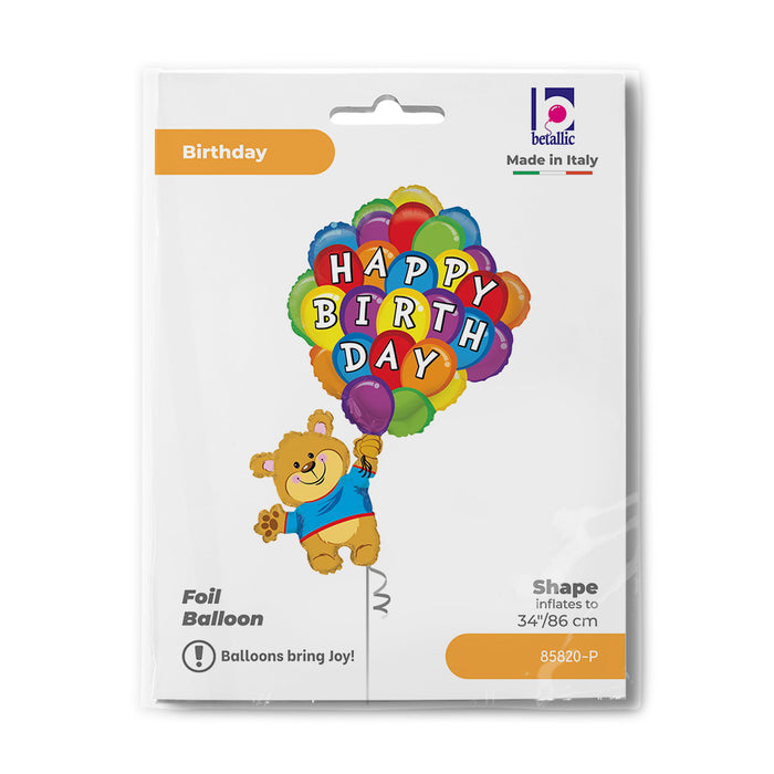 Shape Folienballon "Bär mit Ballons" | 107 cm
