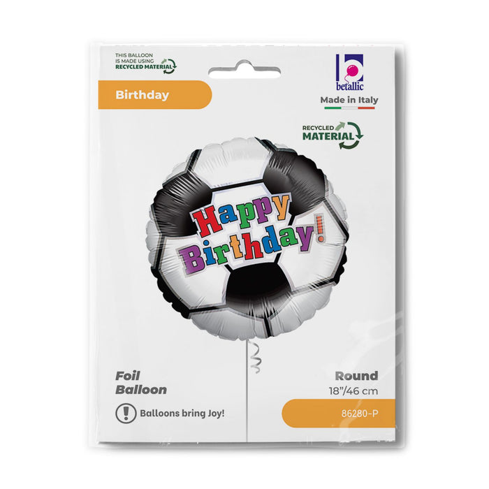 ABC18 Folienballon Fußball "Happy Birthday" | 46 cm