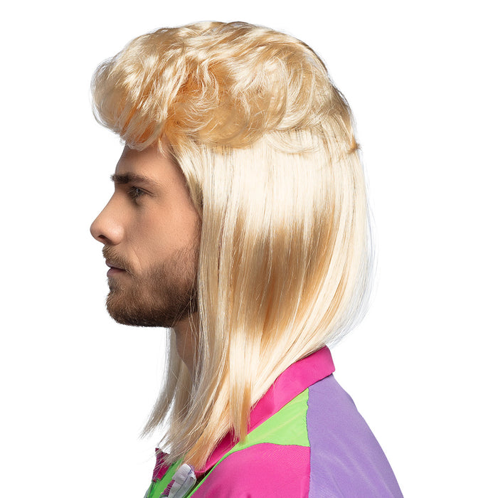 80er Jahre Rockstar Vokuhila Perücke "Larry" | Blond