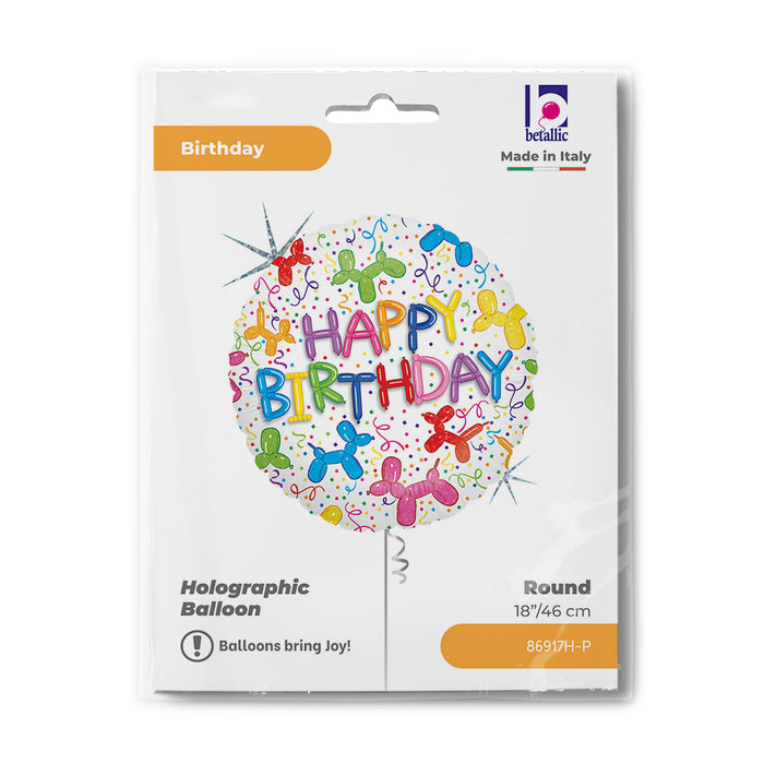Folienballon "Happy Birthday - Dog Birthday" Ø 35 cm | Mehrfarbig