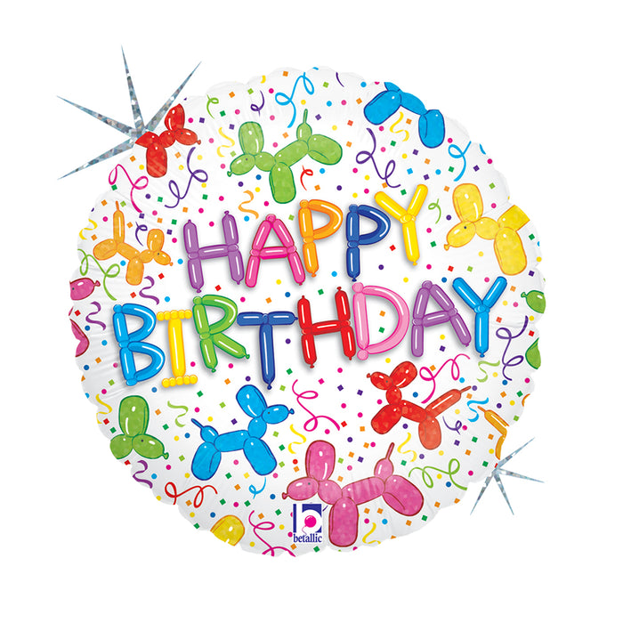 Folienballon "Happy Birthday - Dog Birthday" Ø 35 cm | Mehrfarbig