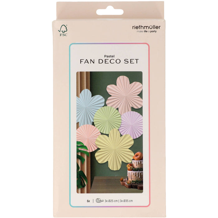 Dreamy Pastels Deko-Fächer-Set | 6 Stück