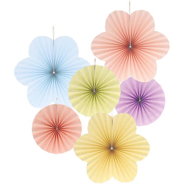 Dreamy Pastels Deko-Fächer-Set | 6 Stück