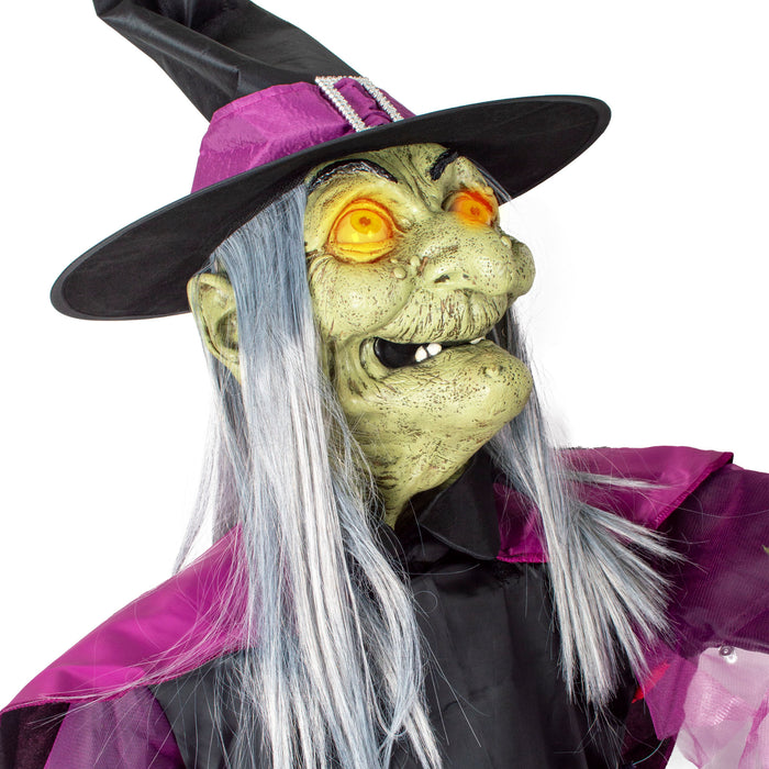 Animierte Hexen mit Hexenkessel - 180 cm | Halloween Dekoration