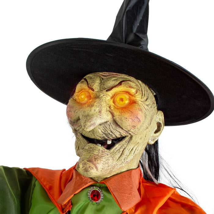 Animierte Hexen mit Hexenkessel - 180 cm | Halloween Dekoration