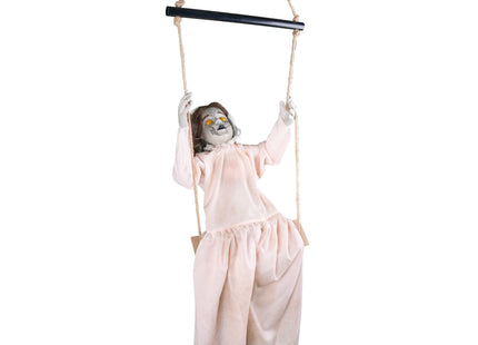 Mädchen "Scarlett auf schwingender Schaukel 62,5 cm | Halloween Dekoration