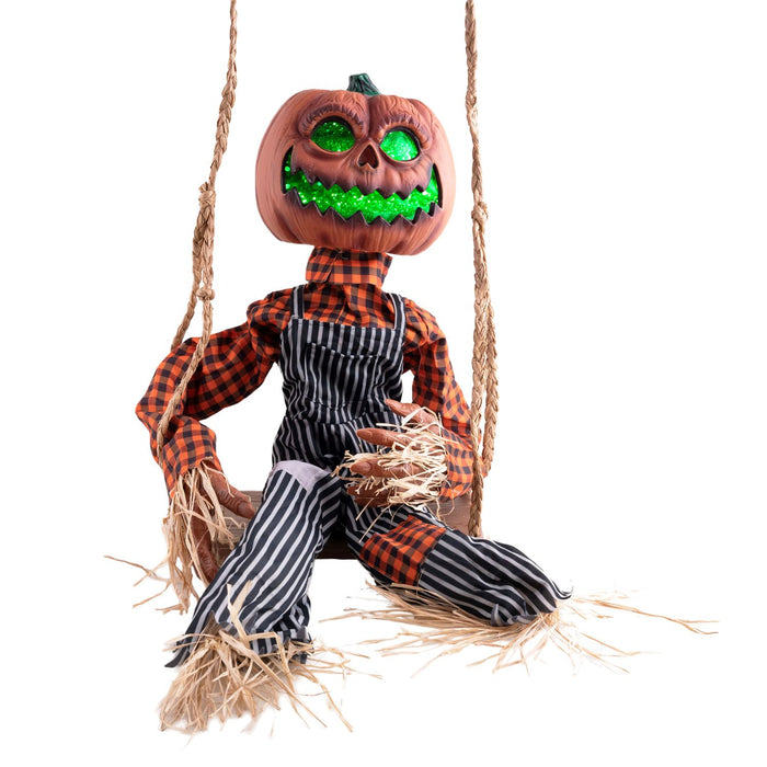 Halloween Dekofigur "Schaukelkürbis" Animiert | 90 cm