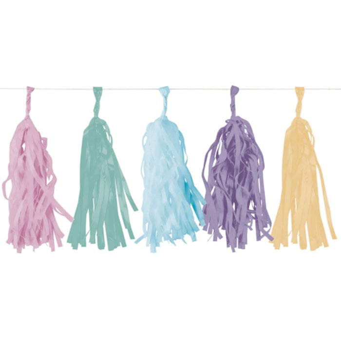 Fransengirlande 300cm | Happy Birthday Pastel