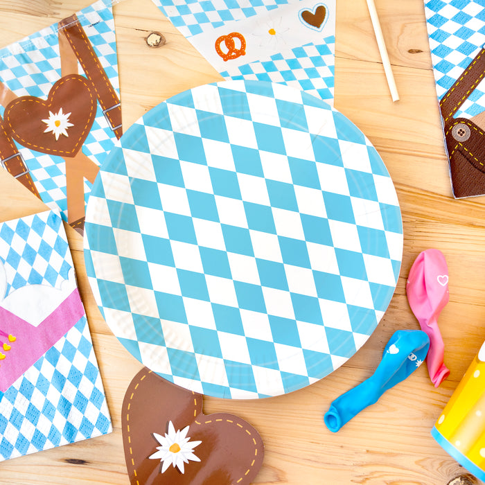 "Bierfest" Pappteller Bayern Blau/Weiß | 8Stk./23cm