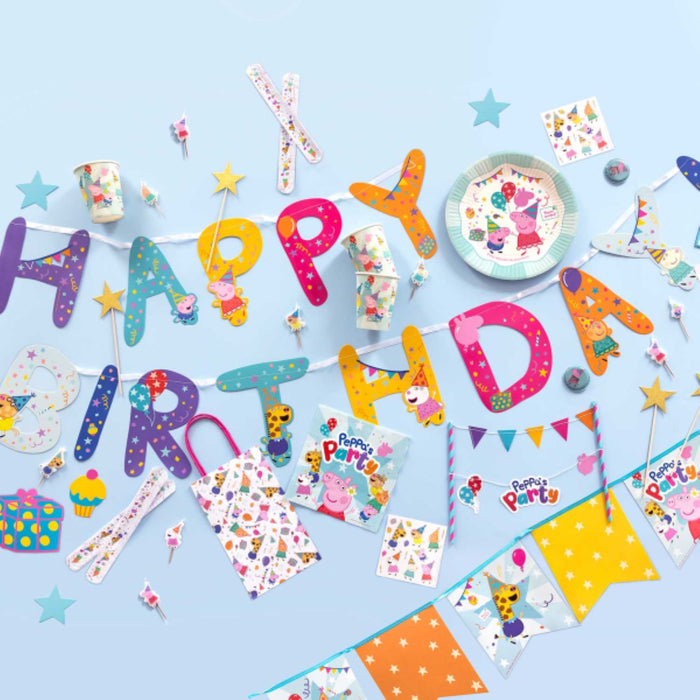 "Peppa Pig" Papier Buchstabengirlande Happy Birthday | 320 cm