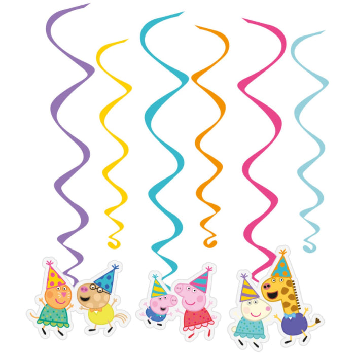 "Peppa Pig" 6 Deko-Spiralen | 40 cm und 60 cm