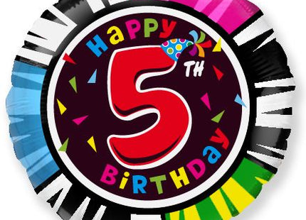 ABC18 Folienballon "Happy 5th Birthday" | 45cmØ