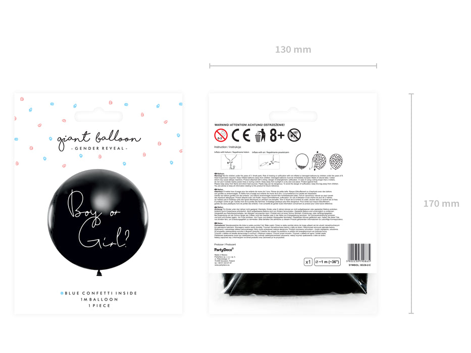 Latexballon Gender Reveal Blau 1mØ