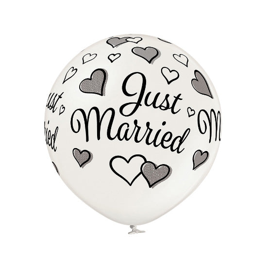 B250 Luftballon Just Married Ø 60cm | Pearl #070 Metallic