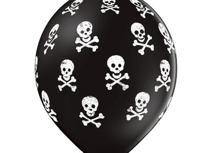Luftballon Ø30cm "Totenkopf" | 6 Stk. - Schwarz Mix
