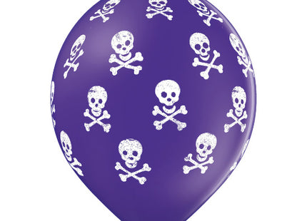 Luftballon Ø30cm "Totenkopf" | 6 Stk. - Schwarz Mix