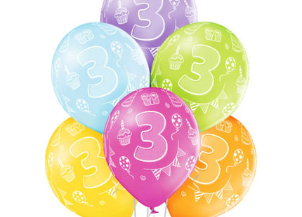 Luftballon Ø30cm Geburtstag #3 | 6 Stk. Bunt