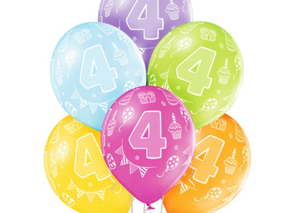 Latexballon Ø30cm Geburtstag #4 | 6 Stk. Bunt