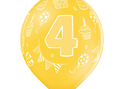 Latexballon Ø30cm Geburtstag #4 | 6 Stk. Bunt