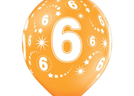 Luftballon Ø30cm Geburtstag #6 | 6 Stk. Bunt