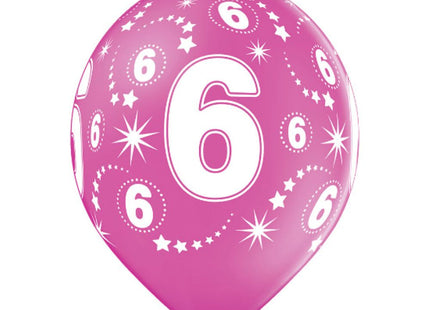 Luftballon Ø30cm Geburtstag #6 | 6 Stk. Bunt