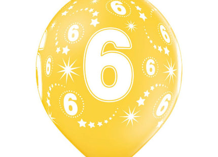 Luftballon Ø30cm Geburtstag #6 | 6 Stk. Bunt