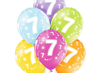 Luftballon Ø30cm Geburtstag #7 | 6 Stk. Bunt
