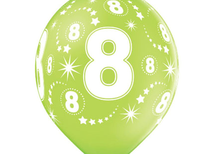 Latexballon Ø30cm Geburtstag #8 | 6 Stk. Bunt